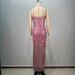 Women's Clothing New Sling Nail Diamond Split Sexy Long Skirt Sequin Light Luxury High End Temperament Lady Pink Evening Dress Female_ecoleips.com
