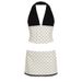 French Polka Dot Contrast Printed Lace Splicing Skinny Neck Suspender Top Spice Girl Sexy Backless Bottom Vest_ecoleips.com