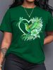 Floral Hummingbird Heart Women's Tee - Boho Graphic, Casual Pink Top_ecoleips.com