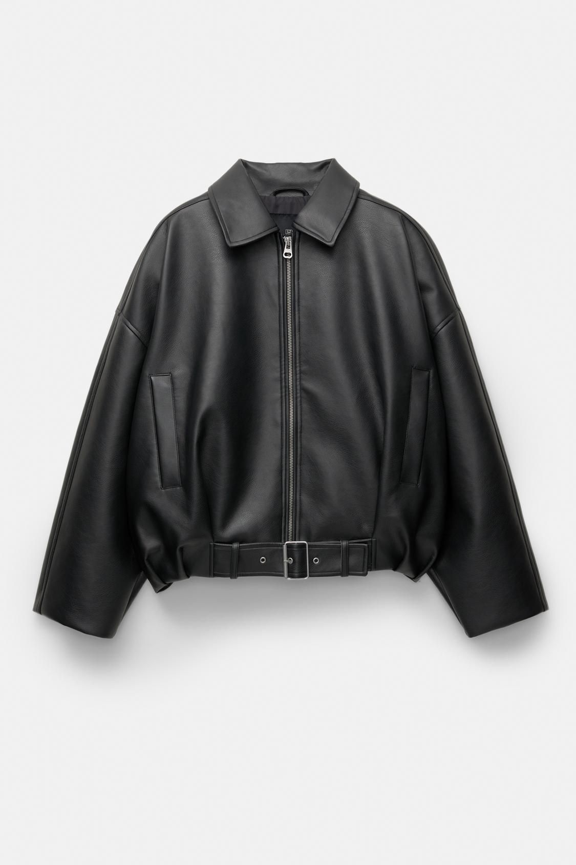 Vintage-Inspired Women's Bomber Jacket - Faux Leather Casual Coat With Relaxed Fit, Multiple Pockets (Black, Brown)_ecoleips.com
