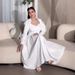 Women's Clothing pure color fairy style fashionable three dimensional flower long sleeved elegant long skirt_ecoleips.com