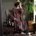 Women Casual Cotton Dress New Arrival 2025 Spring Vintage Style O-neck Floral Print Loose Comfortable Female Long Dresses M1080_ecoleips.com