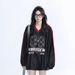 Retro V-Neck Hip-Hop Hoodie – Oversized Letter Print Sweatshirt For Men & Women, Loose Fit Streetwear Pullover (Black, White, 9002-White, M-2xl)_ecoleips.com