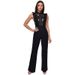 Women's Elegant Lace Trim Jumpsuit – Sheer Panel Straight-Leg Romper For Summer (White/Black/Red, S-XXXL)_ecoleips.com