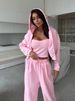 Casual Solid Color Women's Suit Long-sleeved Hooded Zipper Cardigan Sweater Strappy Wide-leg Pants Two-piece Set_ecoleips.com