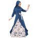 New Cross-border Middle Eastern Arab Turkish Pullover Slim-fit Long Dress, Elegant Mid-length Printed Tie Dress_ecoleips.com