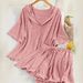 Women's Casual Sports Suit Summer Style Loose Fit Fashionable Hooded Top And Pants Two Piece Set Hong Kong Style Short Sleeved Skirt_ecoleips.com