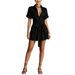 Women's High Waist Short Sleeve Jumpsuit Casual Loose Temperament Fashionable Solid Color Independent Website Cross Mirror 2026 Summer_ecoleips.com