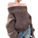 Aria Basics Aria Basics Korean Retro Zipper Knitted Cardigan Off-Shoulder Sweater Coat Greek Aesthetic Atmosphere High-End Slimming_ecoleips.com