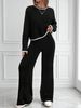 Women's Knitwear Set 2025 - Long Sleeve Top & High Waist Wide Leg Pants Two-Piece Outfit For Casual & Office Wear_ecoleips.com