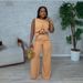 2025 NewEuropean And American Casual Fashion Sleeveless Solid Color Hollow Two Piece Suit_ecoleips.com