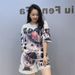Women's Clothing Beaded T Shirt Suit Large Size Women's Clothing 3D Printing Short Sleeved Shorts Women's Two Piece Suit_ecoleips.com