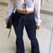 Women’s Clothing High Waisted Slightly Elastic Lace Up Flared Pants Wide Leg Pants Women's Jeans_ecoleips.com