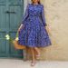 Voya Women's European And American Vacation Casual Style Floral Tie-Waist Dress For Women 2026 Spring/Summer Printed Casual Dress_ecoleips.com