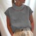 Women's Casual High Collar Linen Lace Shirt Solid Color Breathable Hollow Top For Summer Spring/Autumn Regular Fit Elegant Fashion_ecoleips.com