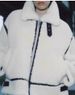 Women's Korean Style Fleece-Lined Faux Shearling Jacket Winter Casual Oversized Coat With Stand Collar - White_ecoleips.com