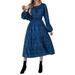 Elegant Floral Print Long Sleeve Dress - Casual & Chic Women's Dress For Everyday Wear_ecoleips.com