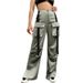 Women's Loose Straight Leg Cargo Pants Casual Wide Leg Trousers Autumn Summer Fashion American Style_ecoleips.com