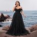 plus Size European American Elegant Off-Shoulder Dress for Cocktail Parties Banquets Luxury Bridesmaid Gown Graduation Dress Cake Skirt Women's Party Wear_ecoleips.com