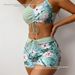 Aria Basics 2026 New European And American Style Women's Two-Piece Boxer Swimsuit, Cross-Border Printed High-Waisted_ecoleips.com