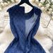 Summer Denim Dress – Bow-Tie Waist Wrap Mini Dress With Ruffled Hem (Breathable Polyester, S-XL)"_ecoleips.com
