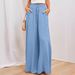 Suitable For All Seasons 2025 Spring Summer New Women's Wide Leg Pants Elastic Waistband High Waist Long Skirt_ecoleips.com