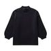 Women's Street Fashion Multicolor Semi-turtleneck Knitted Sweater Jacket_ecoleips.com