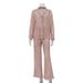 Women's Clothing New Lace See Through Two Piece Suits For Women Fashionable Lapel Shirts And Trousers Suits_ecoleips.com