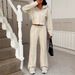 Y2K Aesthetic Women's Hoodie & Jogger Pants Set - Oversized Streetwear Loungewear (Khaki, S-XL) | Soft Polyester Spandex Blend_ecoleips.com