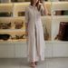 Women's Clothing New Products Summer And Autumn Urban Elegant Cotton And Linen Slim Waist Long Shirt Wide Leg Pants Suit_ecoleips.com