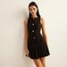 2026 New Elegant Solid-Color Pullover Button-Front Sleeveless Dress Women's Casual Pleated Dress_ecoleips.com