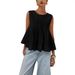 2026 New European And American Style Women's Pleated Slimming Loose Vest Shirt_ecoleips.com