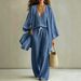 Women's Casual Three Piece Set European American Style Spring Summer Autumn Loose Cotton Linen Mid-Length Cardigan Vest Trousers_ecoleips.com
