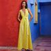 Women's Clothing Yellow Hollow Out Swimsuit Set High-End Sexy One-Piece For All Seasons_ecoleips.com