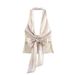 10687-Summer New Women's Clothing In European And American Style, Halter Neck, Lace-up, Backless, Small Camisole Top_ecoleips.com