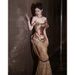 Women's Clothing One Shoulder Evening Dress Celebrity Fishtail Slim High End Light Luxury Niche Annual Meeting Dress_ecoleips.com