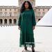 Plus Size African Style Women's Dress Floral Sleeve 3D Flower Decoration Pleated Beaded Design New_ecoleips.com