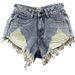 European And American Style Slim Fit Ripped Pocket Tassel Frayed Vintage Color Denim Shorts Sexy Low Waist A-Line Hot_ecoleips.com