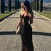 Women's Hollow Mesh Lace Long Dress Summer New Irregular Suspender Dress_ecoleips.com
