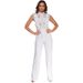 Women's Clothing High Collar Fashion Straight Ladies Jumpsuit Lace Crochet Sleeveless Jumpsuit_ecoleips.com