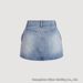 Summer New Arrival Women's Denim Mini Skirt Cute Bow Detail Straight Cut High Waist Mini Skirt for Women_ecoleips.com