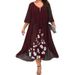 plus Size Women's Chiffon Patchwork Faux Two-Piece Dress Irregular Mid-Sleeve New Cross Border Independent Website 2023 Q228_ecoleips.com