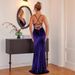 Elegant Backless Mermaid Spaghetti Strap Sequin Evening Dress For Women - Sexy Glamorous Party Gown With V-Neck & Bodycon Fit_ecoleips.com