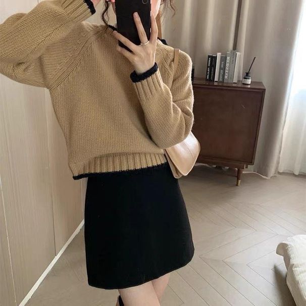 Pear-shaped Body A-line Women, High-waisted Pencil Skirt, Suitable For Petite Figures, Spring And Autumn, Slimming Black_ecoleips.com