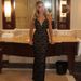European And American Best-Selling Clothing 2025 Winter New Sexy Deep V Lace Halter Neck Tie Dress Women's Foreign Trade_ecoleips.com
