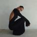 INS European And American Style 2023 Autumn Winter New Women's Fashion Round Neck Long Sleeve Sexy Backless Slim Fit_ecoleips.com