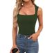 Women's Slim Fit Square Neck Sleeveless Vest Top Style Inner Wear Sexy_ecoleips.com