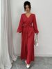 Women's Autumn Winter Romper, Elegant Casual Party, Pleated Long Pants With Belt, V Neck Long Sleeve Wide Leg One-Piece Fashion_ecoleips.com