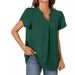 Summer V Neck Petal Sleeve Shirt For Women Simple Stylish Relaxed Everyday Wear Comfortable Feshion_ecoleips.com