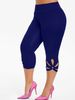 Women's Clothing Women's Solid Color High Waist Hip Lifting Hollow Large Size Pants Sports Yoga Leggings_ecoleips.com